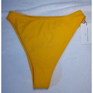 Faithfull The Brand Dylla Bikini Bottom Sun Yellow Orange Size 8 NWT